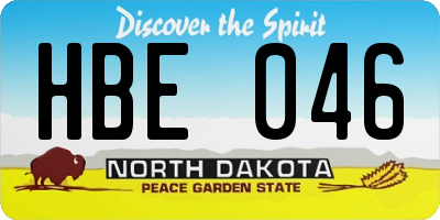 ND license plate HBE046