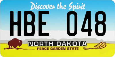 ND license plate HBE048