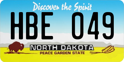 ND license plate HBE049