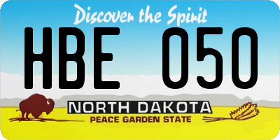 ND license plate HBE050