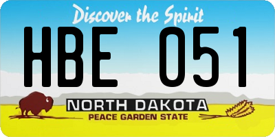 ND license plate HBE051