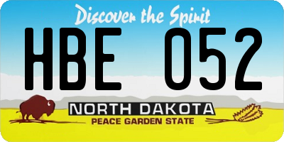 ND license plate HBE052