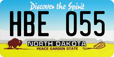 ND license plate HBE055