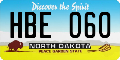 ND license plate HBE060