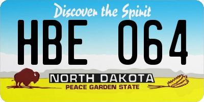 ND license plate HBE064