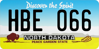 ND license plate HBE066