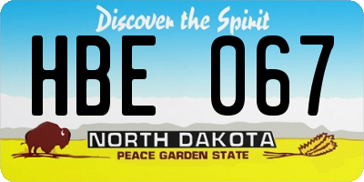 ND license plate HBE067