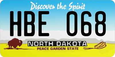 ND license plate HBE068