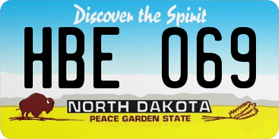 ND license plate HBE069