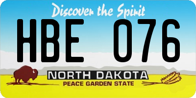 ND license plate HBE076
