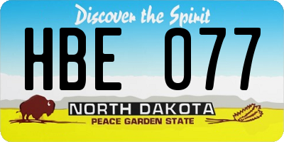 ND license plate HBE077