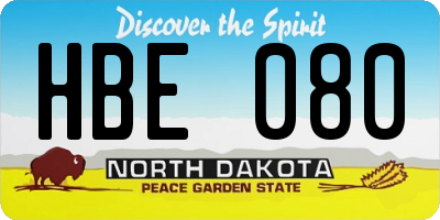 ND license plate HBE080