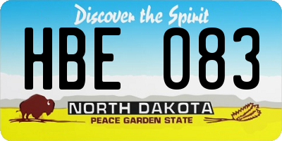 ND license plate HBE083