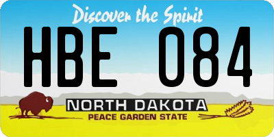 ND license plate HBE084