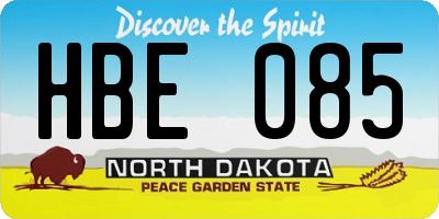 ND license plate HBE085