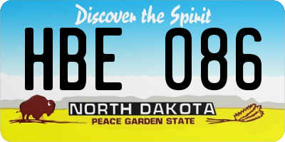 ND license plate HBE086