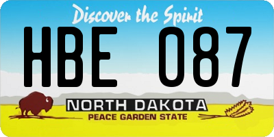ND license plate HBE087