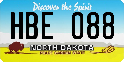 ND license plate HBE088