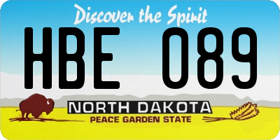 ND license plate HBE089