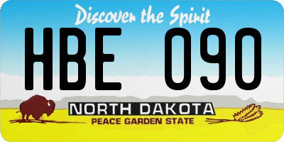 ND license plate HBE090