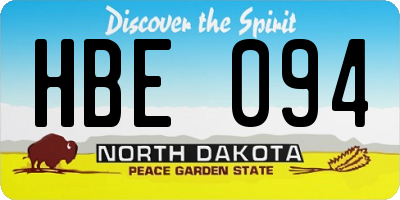 ND license plate HBE094