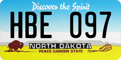 ND license plate HBE097