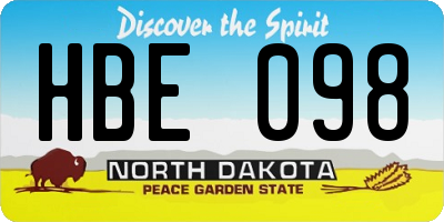 ND license plate HBE098