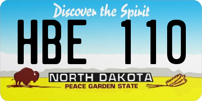 ND license plate HBE110