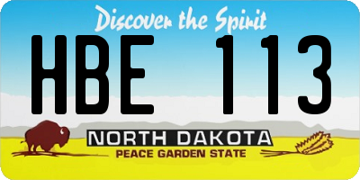 ND license plate HBE113