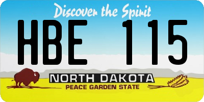 ND license plate HBE115