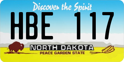 ND license plate HBE117