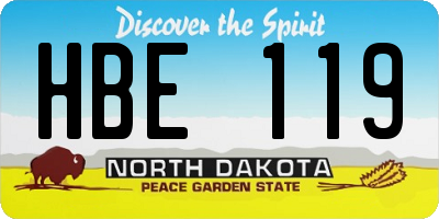 ND license plate HBE119