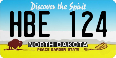 ND license plate HBE124