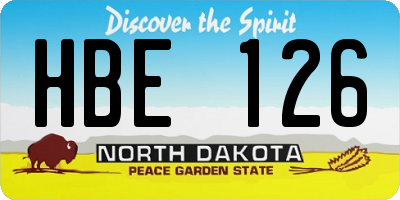 ND license plate HBE126