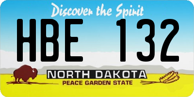 ND license plate HBE132