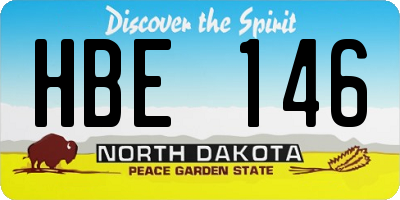 ND license plate HBE146