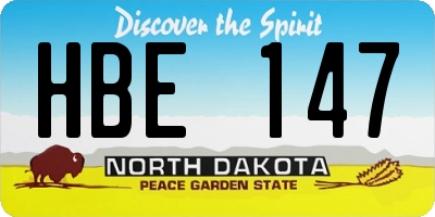 ND license plate HBE147