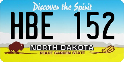 ND license plate HBE152