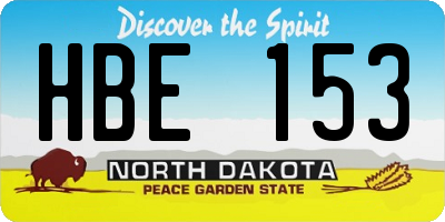 ND license plate HBE153