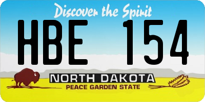 ND license plate HBE154