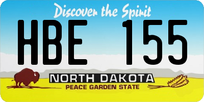 ND license plate HBE155