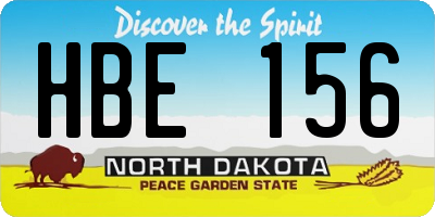 ND license plate HBE156