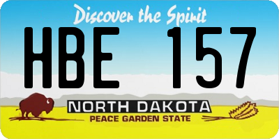 ND license plate HBE157