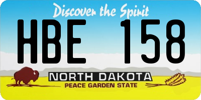 ND license plate HBE158