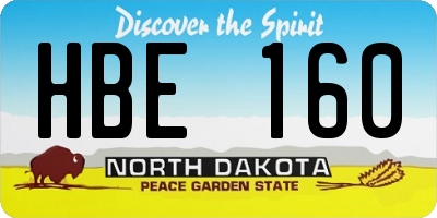 ND license plate HBE160