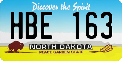 ND license plate HBE163