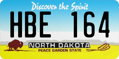 ND license plate HBE164