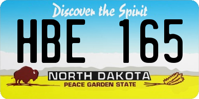 ND license plate HBE165