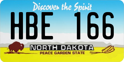 ND license plate HBE166