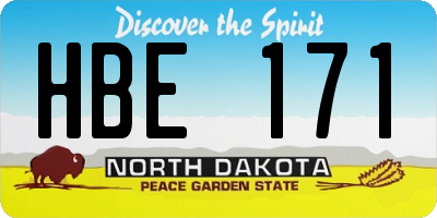 ND license plate HBE171